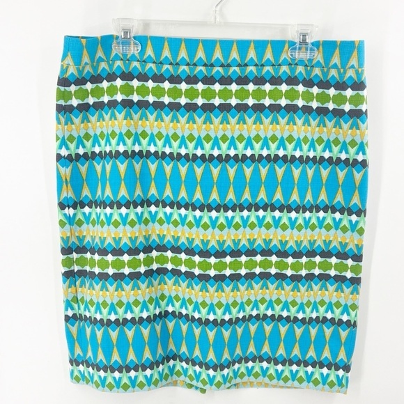 J. Crew Factory Dresses & Skirts - ✅ J. CREW The Pencil Skirt Basket Weave Turquoise Blue Green Straight Sz 12